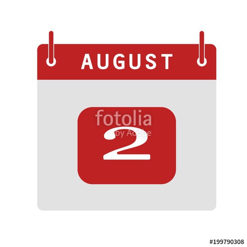 500x500 Calendar Flat Icon Of August Vector Illustration Stock