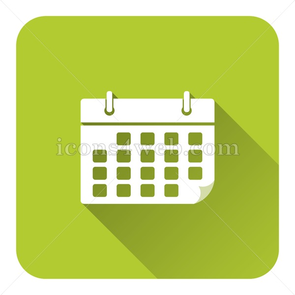 600x600 Calendar Flat Icon With Long Shadow Vector