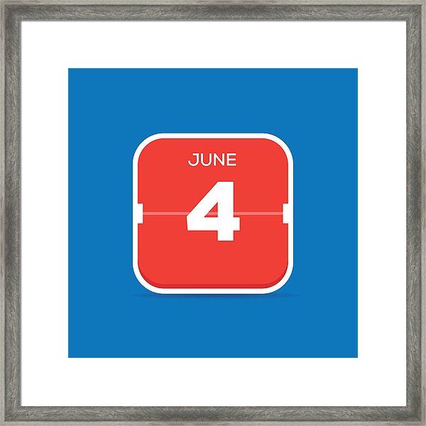 600x600 June Calendar Flat Icon Framed Print