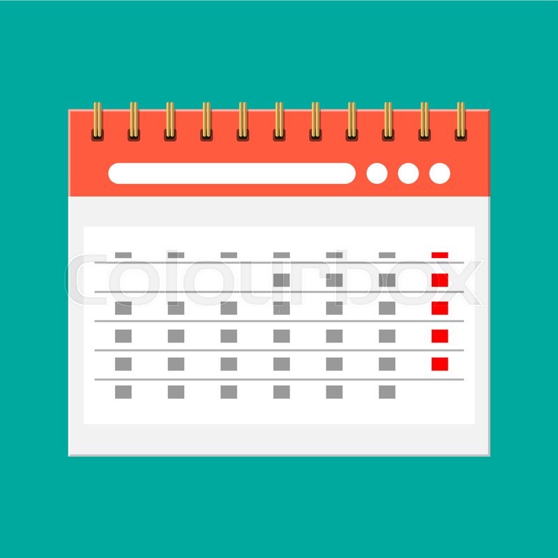 800x800 Paper Spiral Wall Calendar Calendar Stock Vector Colourbox