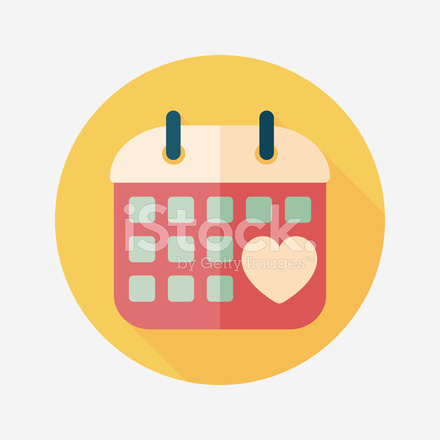 440x440 Wedding Day Calendar Flat Icon With Long Stock Vector