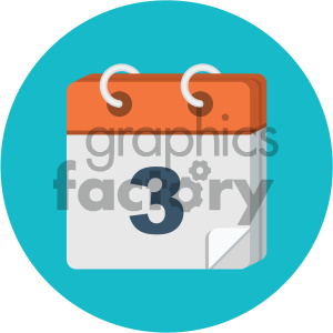 300x300 Calendar Circle Background Vector Flat Icon Clipart Royalty Free