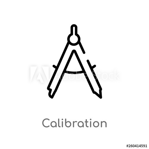 500x500 Outline Calibration Vector Icon Isolated Black Simple Line