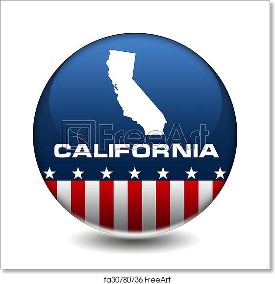 561x581 Free Art Print Of California Icon Button Freeart