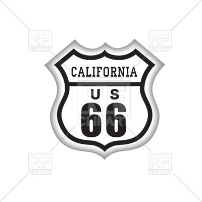 400x400 Route Label With California Lettering American Road Icon