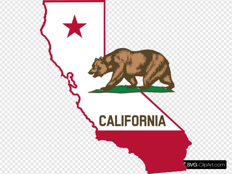 800x600 State Of California With Bear Clip Art, Icon