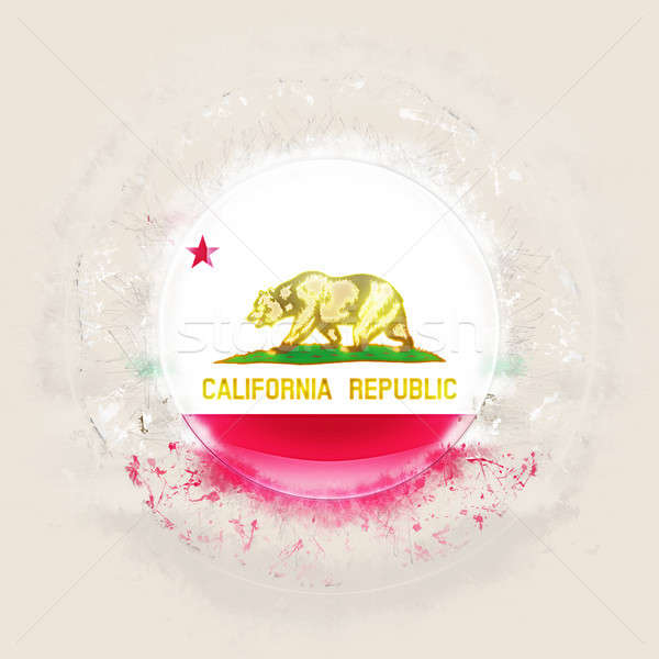 600x600 California State Flag On A Round Grunge Icon United States Loca