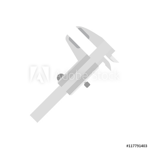 500x500 Caliper Icon In Flat Style Isolated On White Background Tool