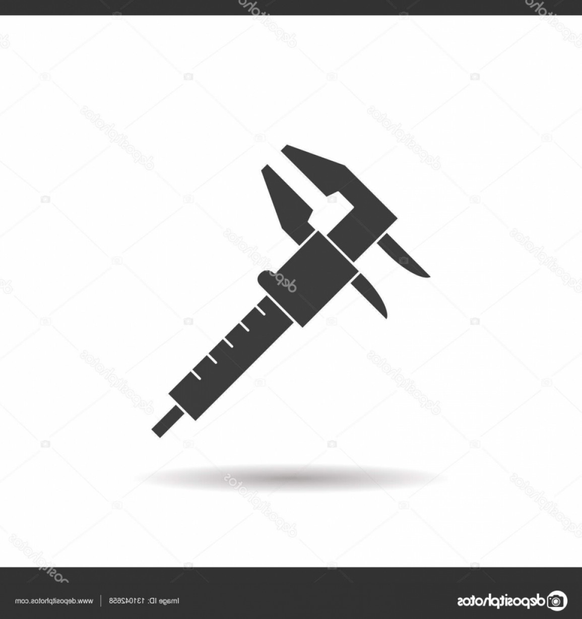 1155x1228 Stock Illustration Caliper Icon Drop Shadow Silhouette Studiogrfx