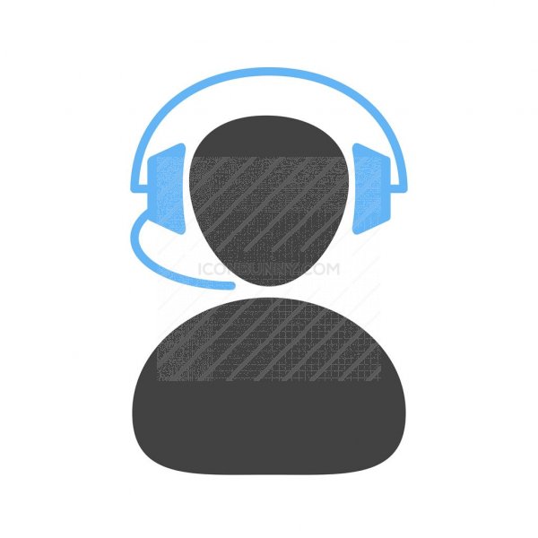 Call Center Agent Blue Black Icon 600x600 Call Center Agent Blue Black Icon