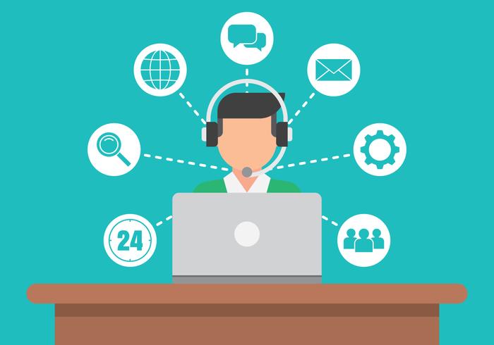 Call Center Service Icons Set 700x490 Call Center Service Icons Set