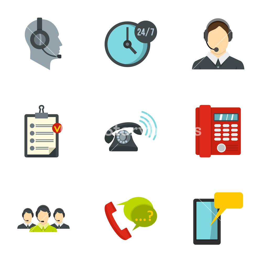 Phone And Call Center Icons Set Flat Illustration Of Phone 1000x1000 Phone And Call Center Icons Set Flat Illustration Of Phone
