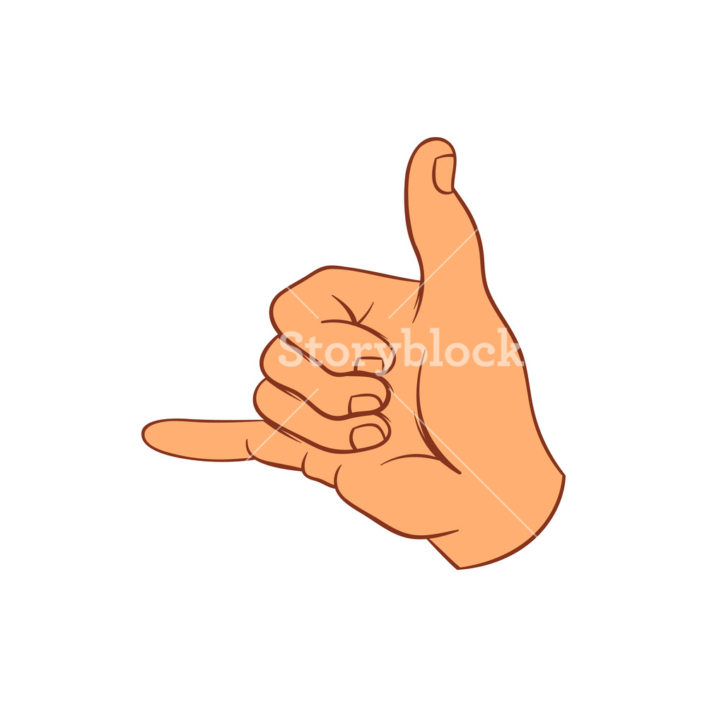 1000x1000 Call Me Gesture Icon In Cartoon Style On A White Background