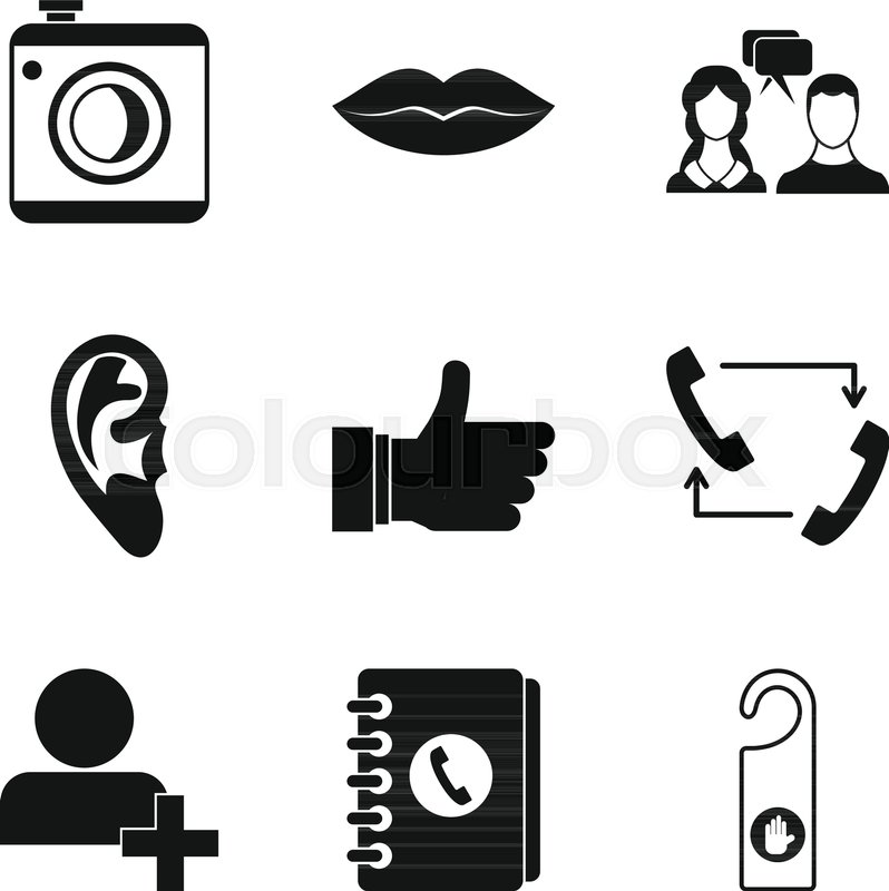 798x800 Call Recording Icons Set Simple Set Stock Vector Colourbox