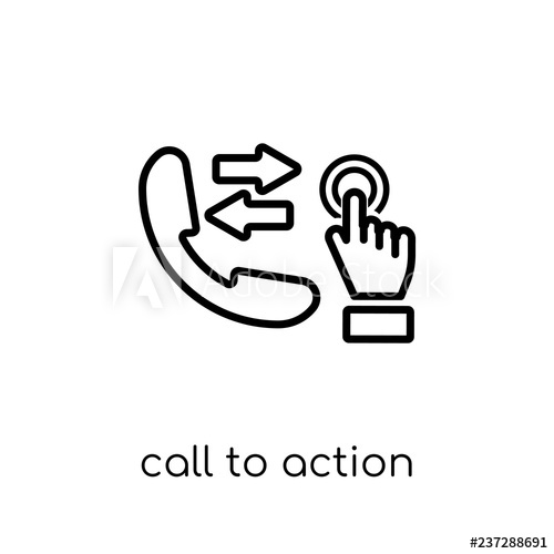 500x500 Call To Action Icon Trendy Modern Flat Linear Vector Call