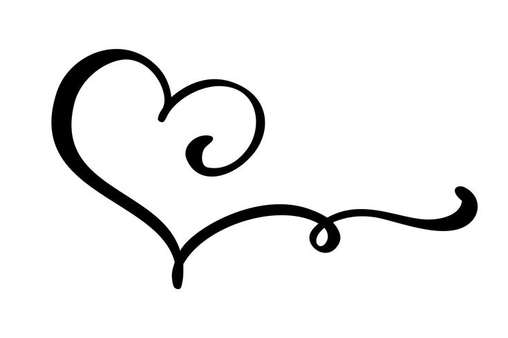 735x490 Hand Drawn Heart Love Sign Romantic Calligraphy Vector