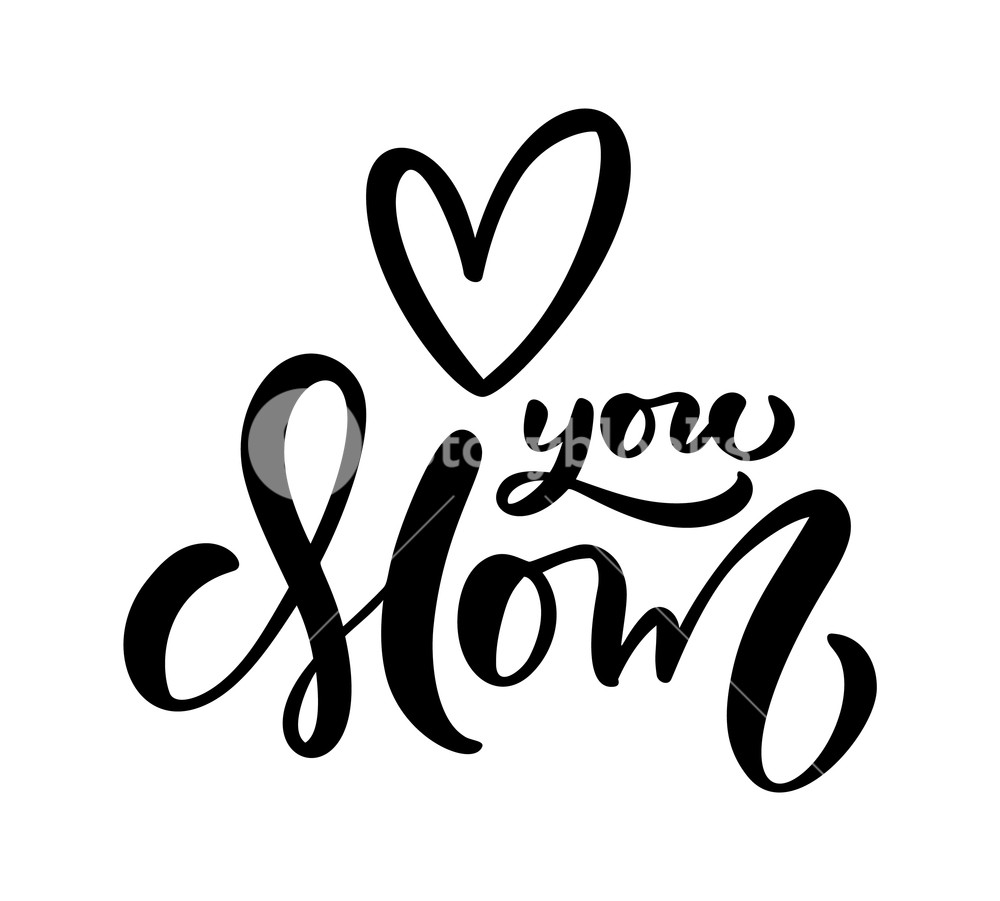 1000x901 Love You Mom Vector Icon Hand Drawn Mother's Day Background Ink