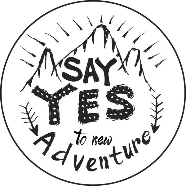 600x600 Say Yes To New Adventure Calligraphy Sketch Icon Vinyl Decal