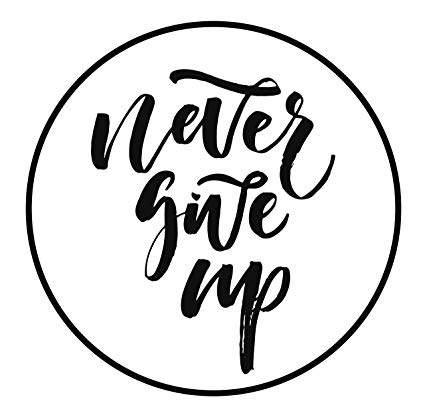 425x419 Simple Cursive Never Give Up Calligraphy Icon Vinyl