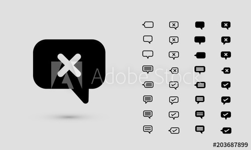 500x300 Callout Icon Set Vector Illustration