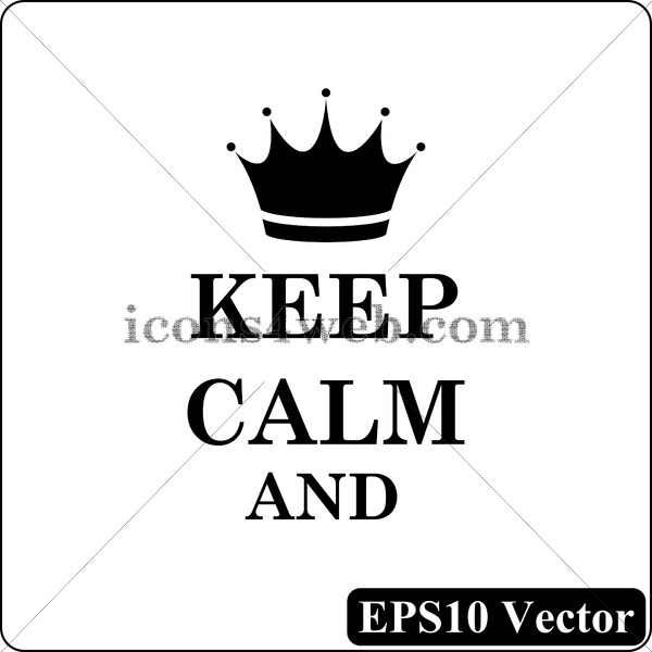 600x600 Keep Calm Black Icon Vector
