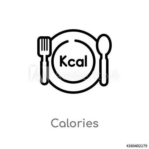 Outline Calories Vector Icon Isolated Black Simple Line Element 500x500 Outline Calories Vector Icon Isolated Black Simple Line Element
