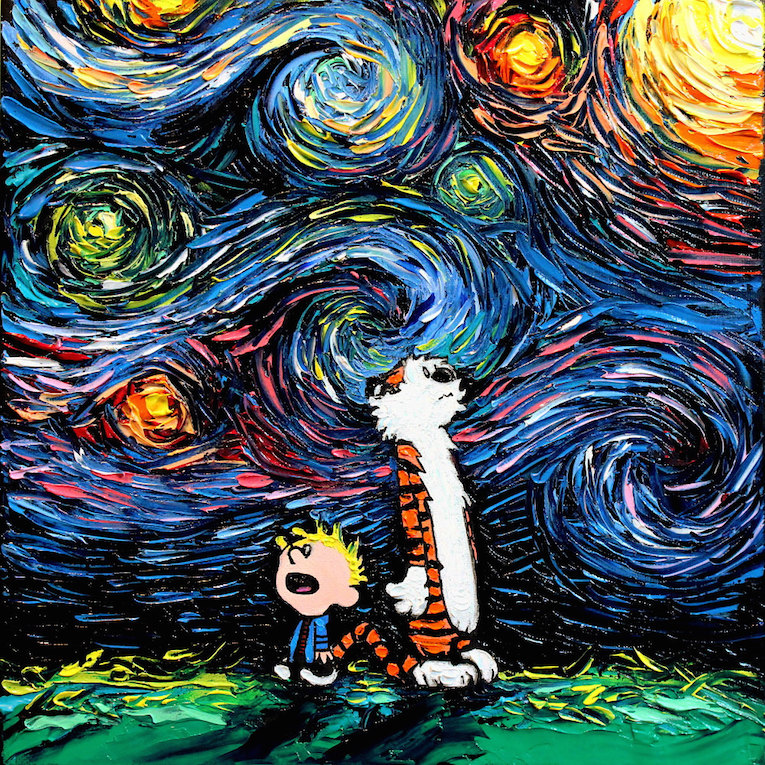 765x765 Starry Night X Calvin And Hobbes Mash Up