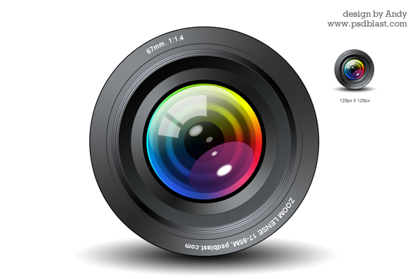600x400 Camera Lens Icon Psdblast