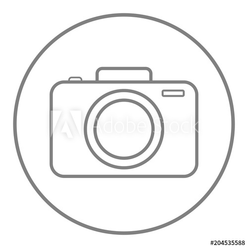 500x500 Digital Photo Camera Button Outline Vector Icon