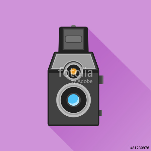 Old Photo Camera Flat Icon Stock Image And Royalty Free Vector 500x500 Old Photo Camera Flat Icon Stock Image And Royalty Free Vector