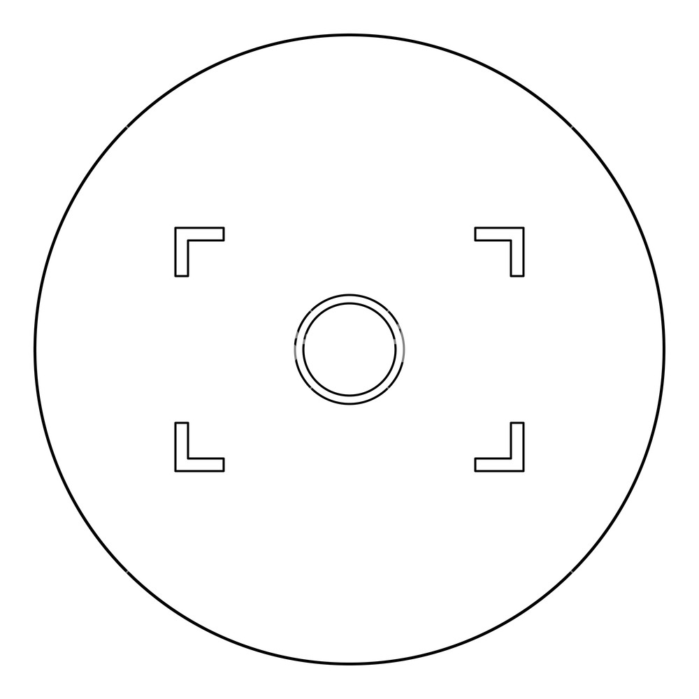 1000x1000 Camera Focus Icon Black Color In Circle Outline Vector