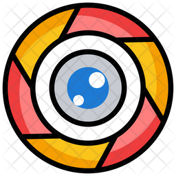 256x256 Camera Lens Icon Of Colored Outline Style