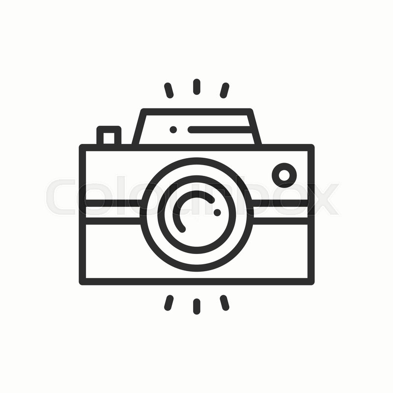 800x800 Camera Line Outline Icon Photo Stock Vector Colourbox
