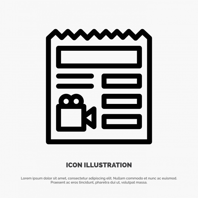 640x640 Document Basic Video Camera Line Icon Vector, Cloud, Concept