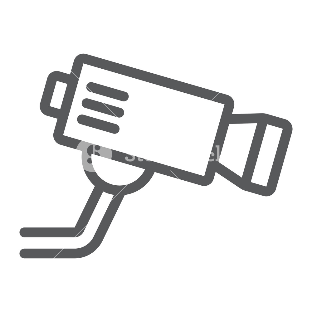 1000x1000 Cctv Camera Line Icon, Privacy And Video, Security Camera Sign