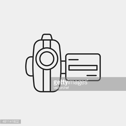 416x416 Video Camera Line Icon Premium Clipart