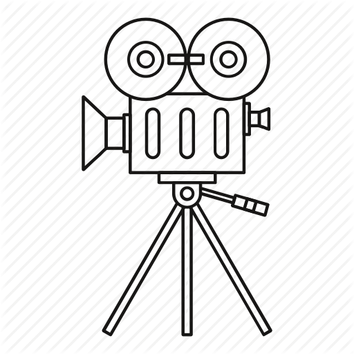 512x512 Camera, Line, Movie, Outline, Reel, Retro, Video Icon