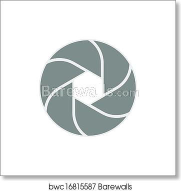 362x382 Vector Iris Diaphragm Camera Shutter Icon, Art Print Barewalls