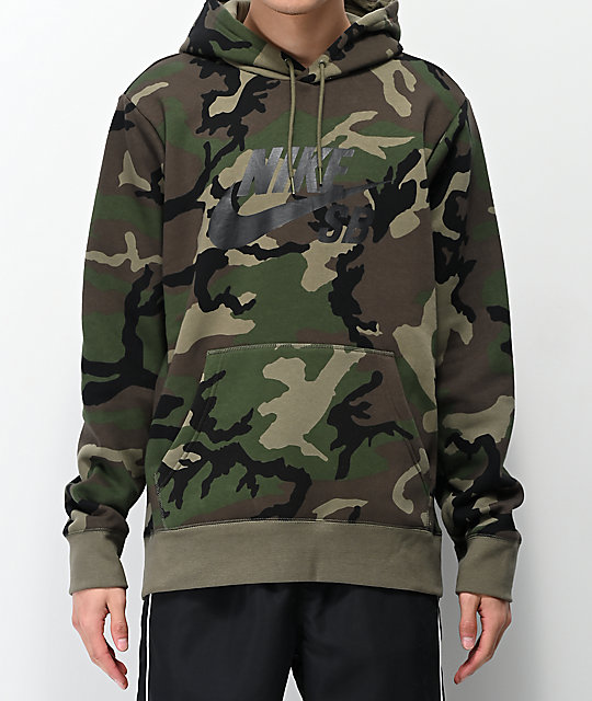 540x640 Nike Sb Icon Camo Hoodie Zumiez