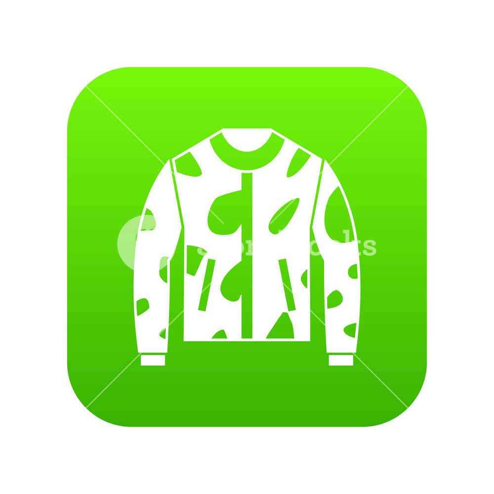 1000x1000 Camouflage Jacket Icon Digital Green For Any Design Isolated
