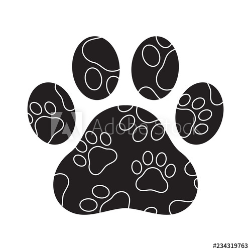 500x500 Dog Paw Vector Footprint Logo Icon Camouflage Graphic Symbol