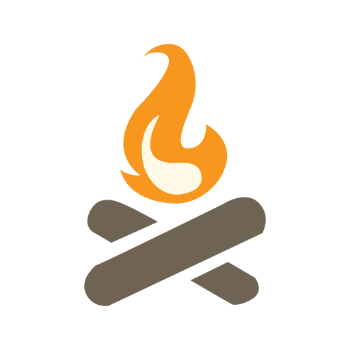 512x512 Camp Fire Icon With Wood Logs