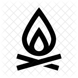 256x256 Campfire Icon Of Line Style