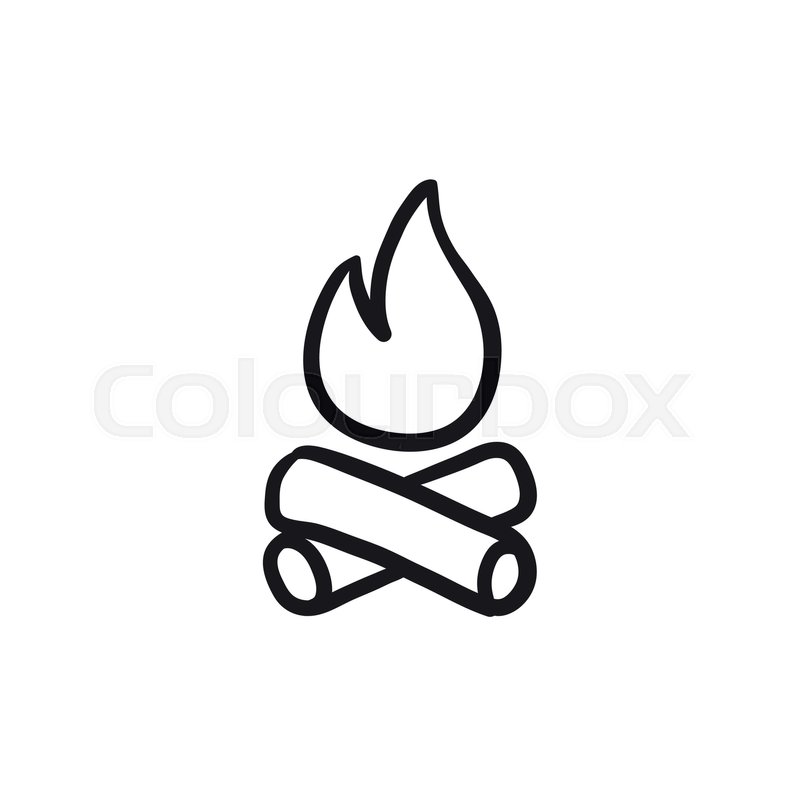 800x800 Campfire Vector Sketch Icon Isolated Stock Vector Colourbox