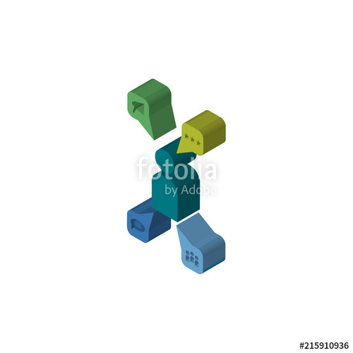 500x500 Campaign Management Isometric Right Top View Icon Stock Image