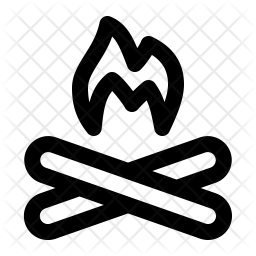 256x256 Campfire Icon Of Line Style