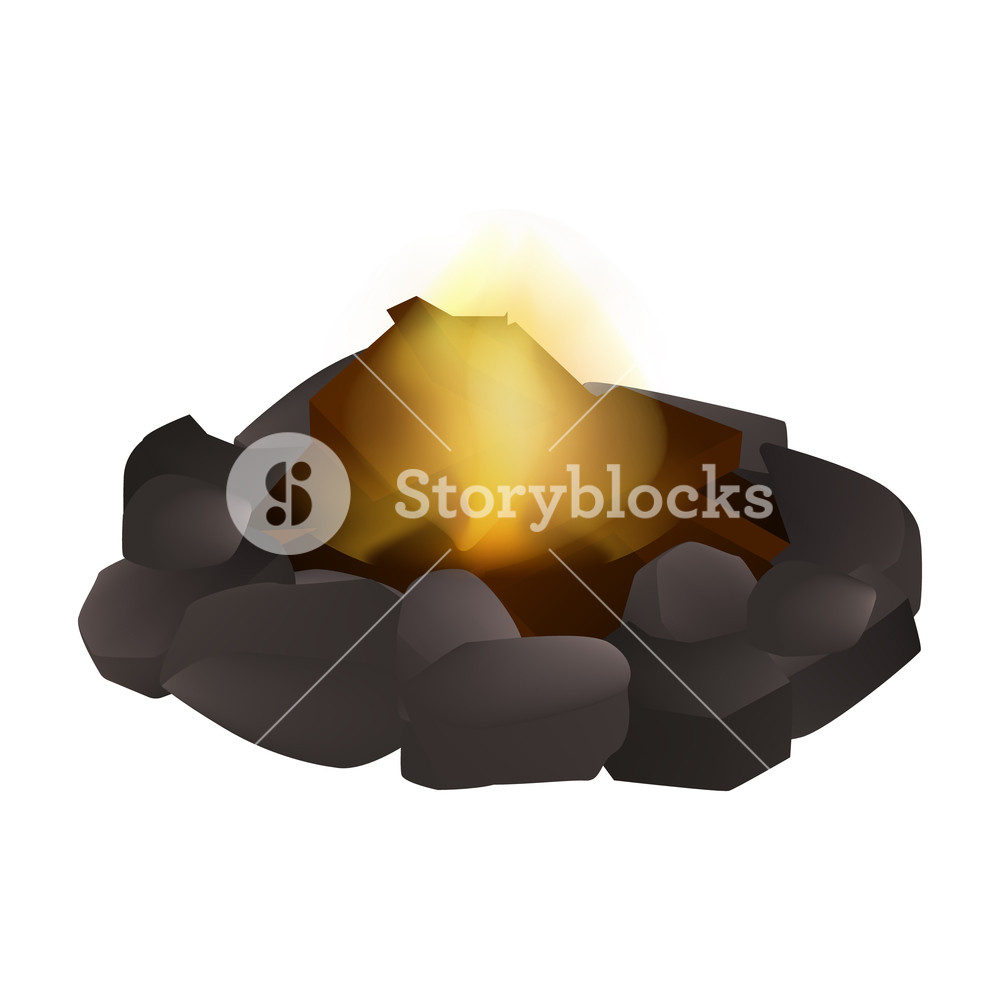 1000x1000 Small Campfire Icon Realistic Illustration Of Small Campfire