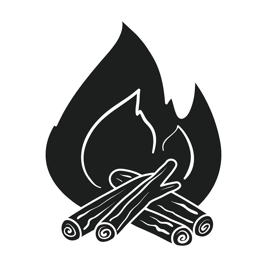 900x900 Campfire Icon In Black Style Isolated On White Background Fishing