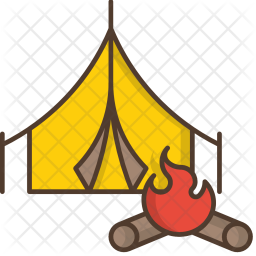 256x256 Camping Icon Of Colored Outline Style