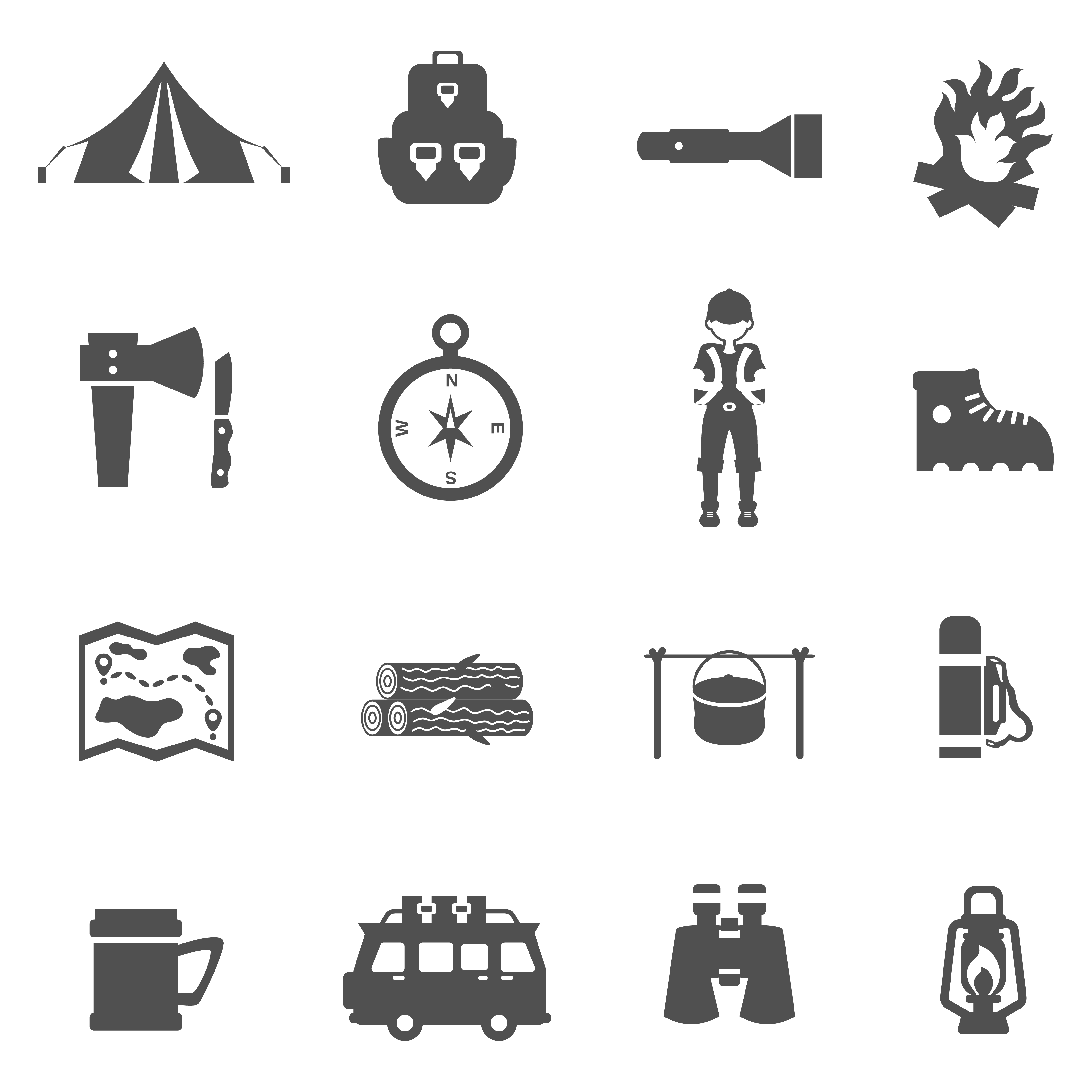 4500x4500 Camping Icons Black